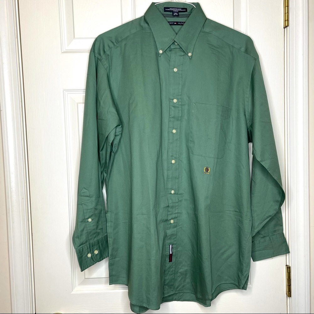 Men’s Green Tommy Hilfiger Button Up Dress Shirt - Picture 4 of 5
